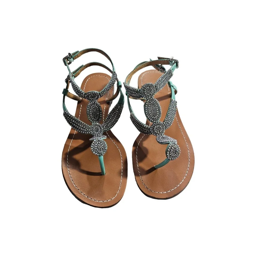 Antonio Melani womens rhinestone seabreeze green 8.5 sandals